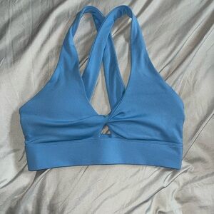 Fabletics Oasis Twist Front Blue Sports Bra